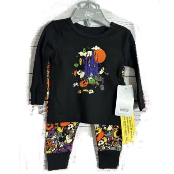 Disney Halloween Pajamas set Mickey Mouse cotton fitted Pj - Picture 5 of 6